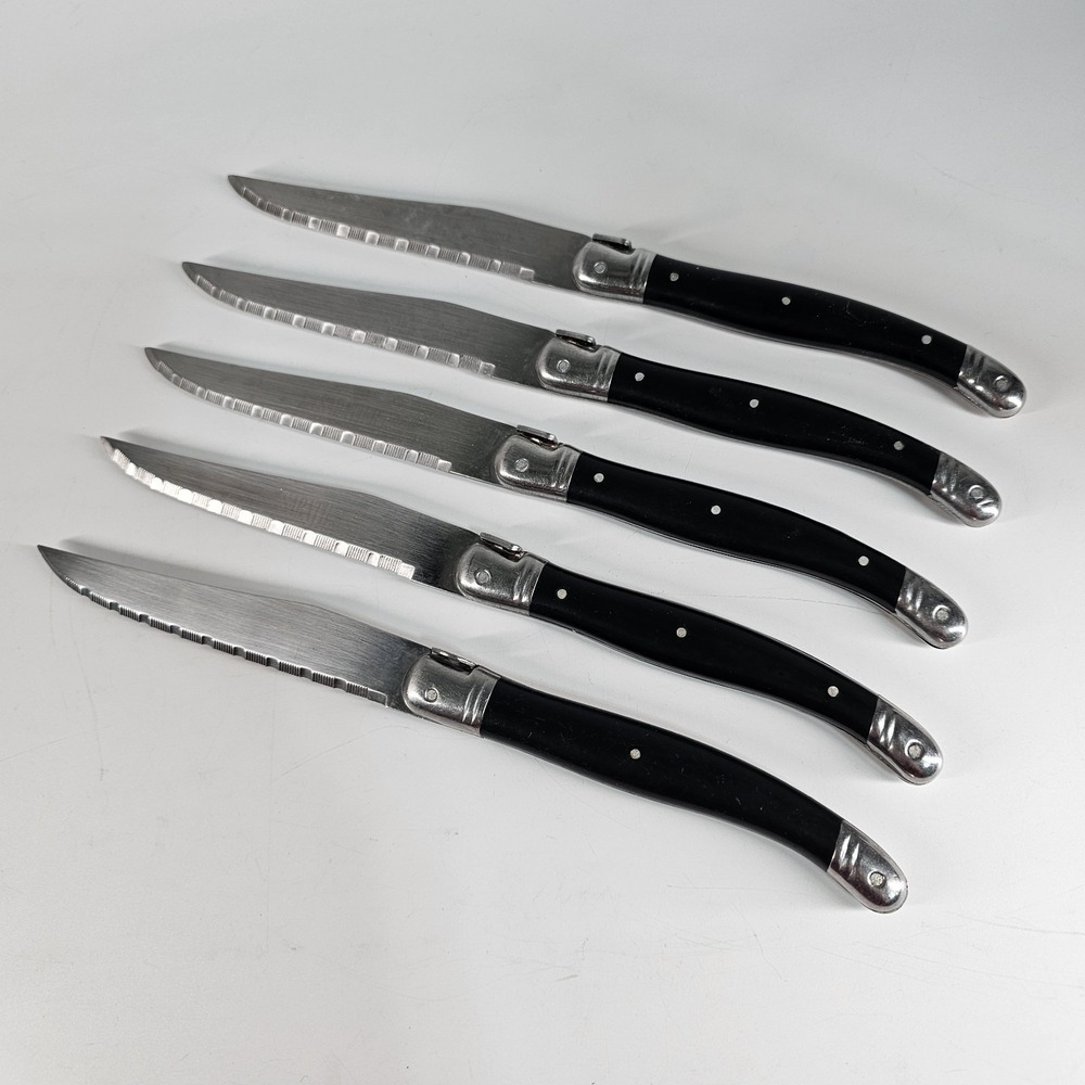 Vtg X5 Sabatier Laguiole The Bee Brand Ware Steak Knives Handle 3684612 4 1/2"